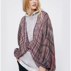 Free People Multicolor Knit Poncho